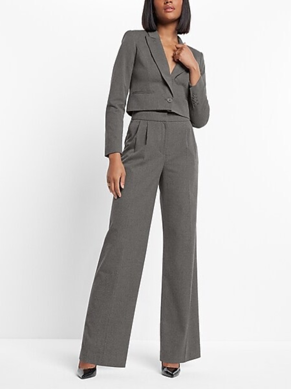 Express Super High Waist Gray Trouser